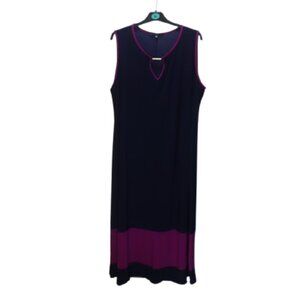 Tiana B Sleeveless Black And Pink Colorblock Maxi Dress Size 18W